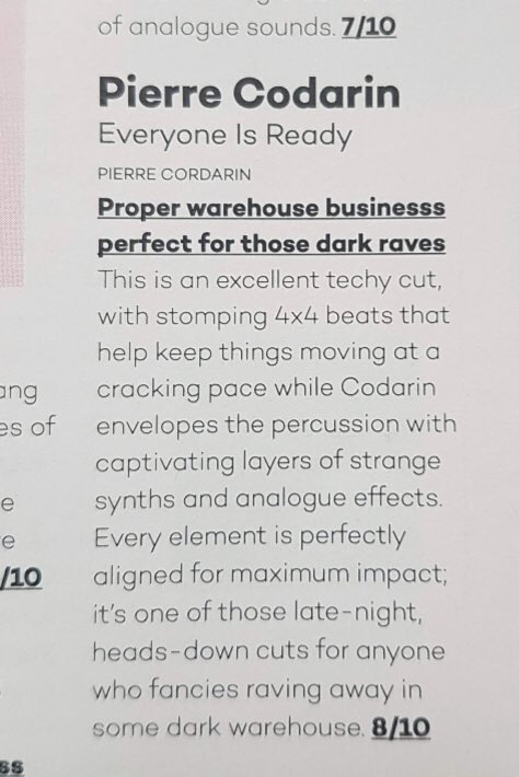 PierreCodarin's tweet image. Thanks to @Mixmag for the 8/10 on my next release. PC005 is out 2nd Feb