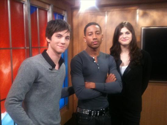 Logan Lerman & Alexandra Daddario: Camp Half-Blood Visit!: Photo