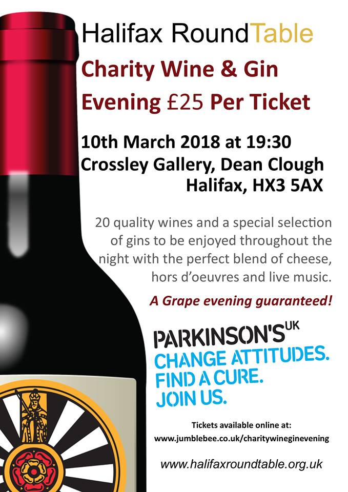 wyfac1's tweet photo. Details of our Charity Wine and Gin night in aid of Parkinsons. @HalifaxRT14 @ParkinsonsUK Wine and Gin from @houltswine https://t.co/eCKBDYjy7o