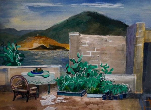 hirofineart's tweet photo. From 1924-27 #CameronBooth studied with #JohnHaley at the Minneapolis School of Art (now #MCAD). Haley was know for his innovative uses of opaque watercolors. This gouache depicting Haley's #CA terrace was brushed in 1935. #ArtistFriends https://t.co/5qvyehPGzj https://t.co/dtVgwPfdn6