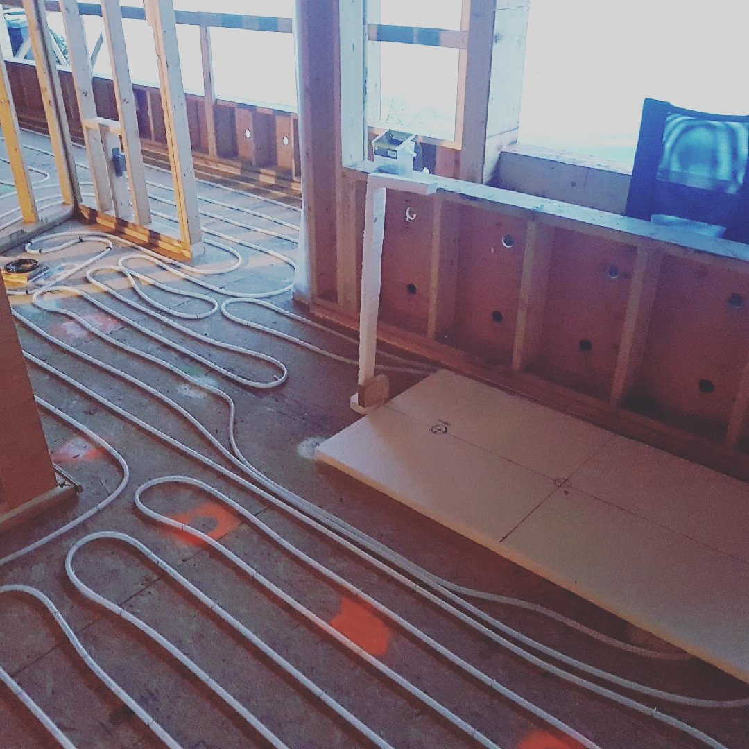 Mocking up the master ensuite plumbing fixtures.