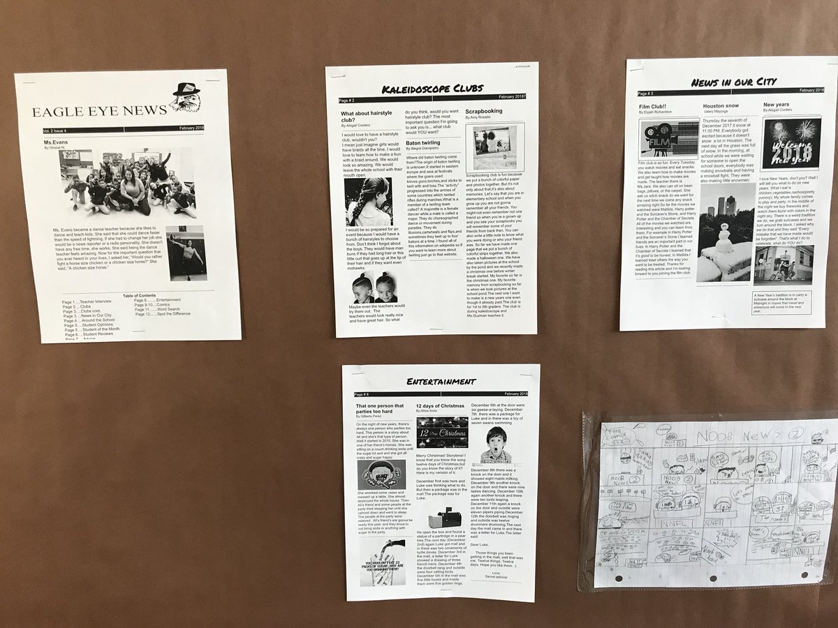 Fresh off the press! Eagle Eye News! Come read the latest edition from the newspaper club and Ms. Guzman! #OnlyAtEmerson