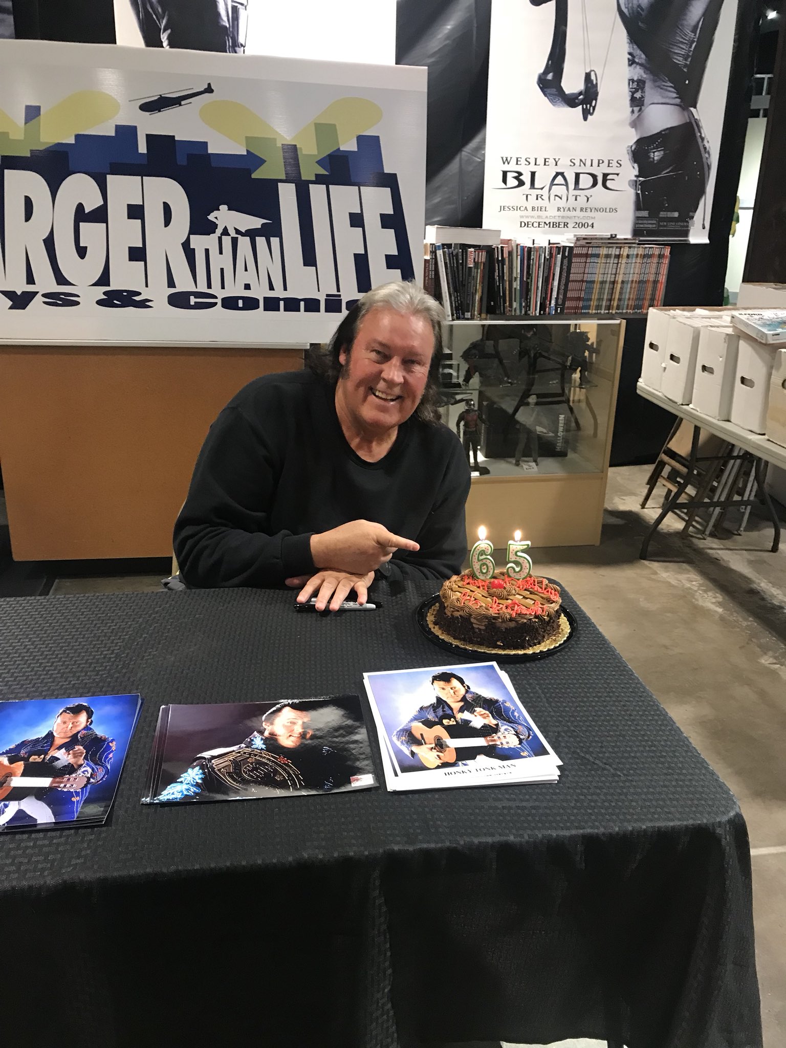  we brought The Honky Tonk Man a birthday cake for his birthday! Happy birthday! 