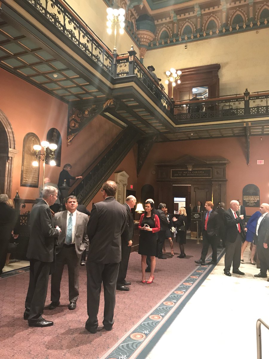 JessicaImbimbo's tweet photo. Just 13 minutes away! Legislators are entering the SC House of Representatives now.  #StateofSC https://t.co/Hmde65cm9D