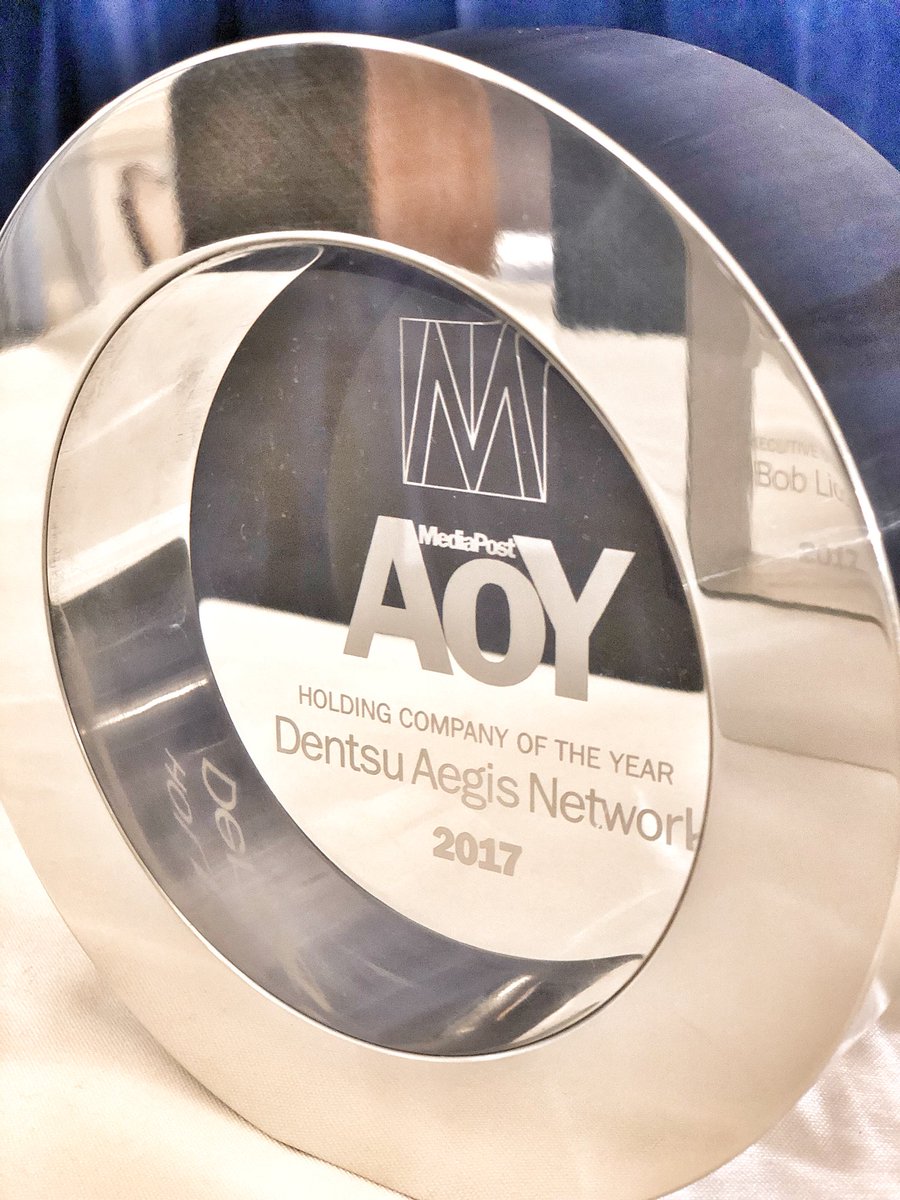 dwied's tweet photo. Isn’t she beautiful? ❤️@dentsuaegisUSA - Holding Company of the Year. TY @MediaPost #MPAOY https://t.co/Ves00XEz7e