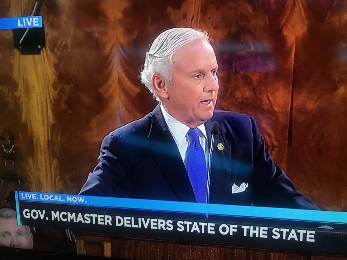 JudiGatson's tweet photo. On the V. C. Summer fiasco, Gov. @henrymcmaster says ‘The customers must either get the reactors or get their money back.’ #StateofSC https://t.co/zrERDJ2evf