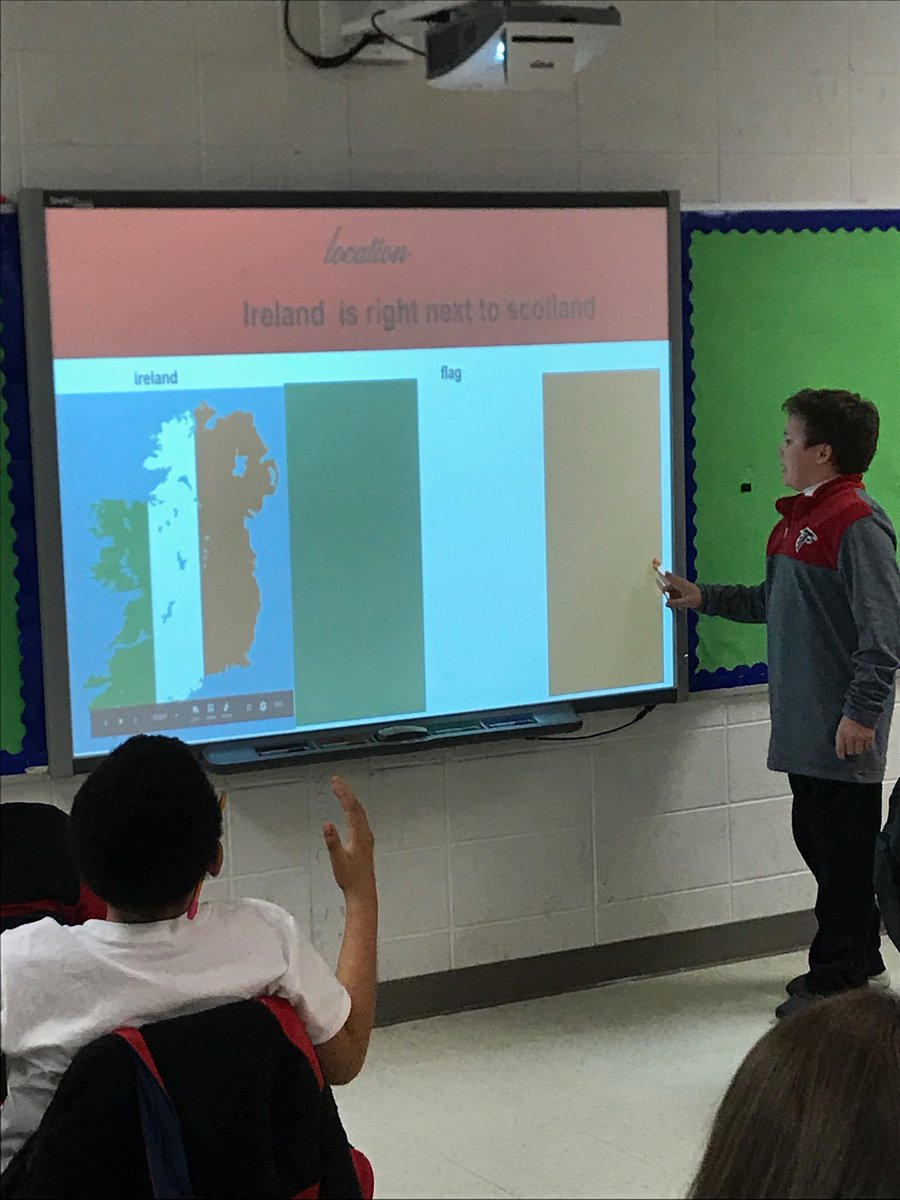 Presenting our research on different countries in Google Slides during reading enrichment
