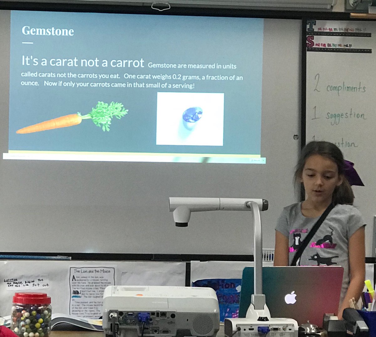 My 3rd grade student chose Gemstones for her  Choice Research project. She blew us away with poise, humor, & an exceptional Google Slide show (her first ever!). I 💗 learning with Ss. #interestbasedlearning #FUESDschools #LOEfalcons