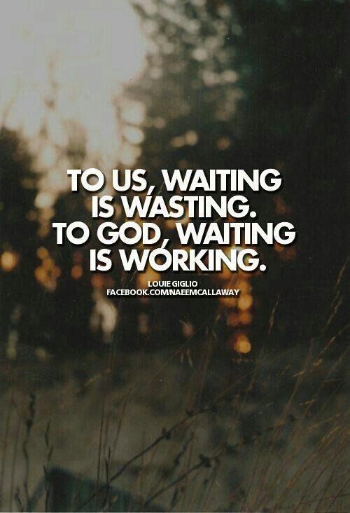 Impatience is one of the greatest weaknesses of our human nature. That's why it's of the utmost importance to trust in God's timing, so that we don't make the mistake of rushing ahead of Him, and missing out on the blessing He wants to bring our way.