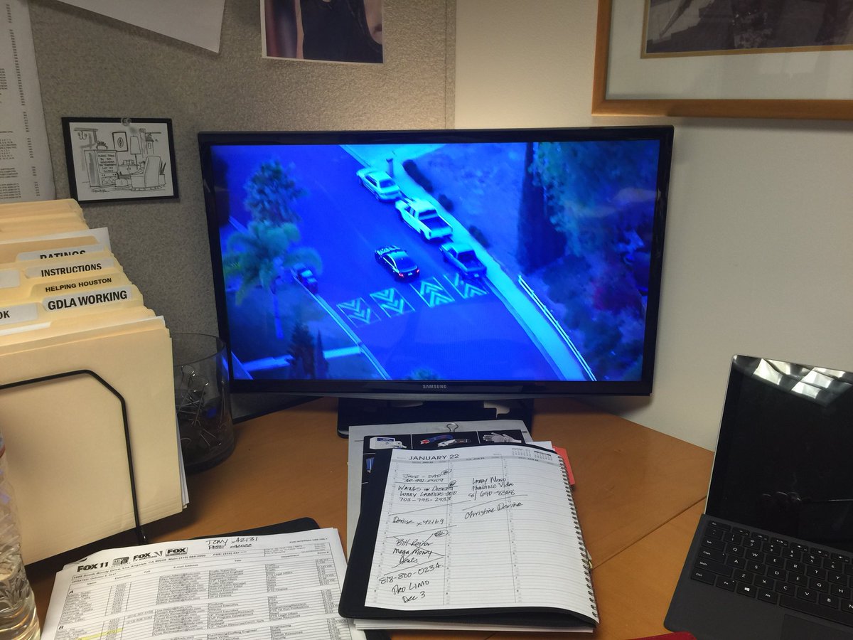 David Reese (@newsguyla) on Twitter photo Sitting in my office at <a href="/FOXLA/">FOX 11 Los Angeles</a> watching a police following. Wondering if it’ll go #Pursuit. Sitting in my office at <a href="/FOXLA/">FOX 11 Los Angeles</a> watching a police following. Wondering if it’ll go #Pursuit.