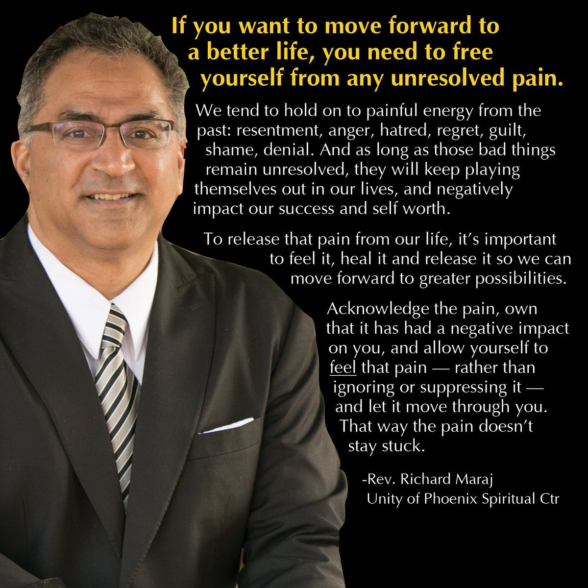 UnityOfPhoenix's tweet image. Here's a take away from Rev. Richard Maraj's message from Sunday's morning worship service about how important it is to take care of our "unfinished business." To view the entire message, go to unityphx.org/01-21-2018