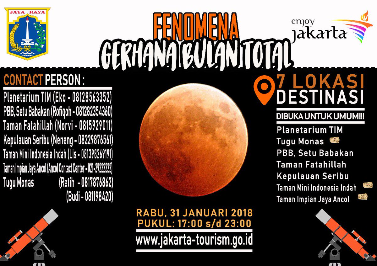 Enjoy Jakarta On Twitter Gerhana Bulan 31 Januari 2018 Mari