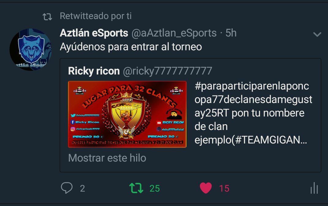 aAztlan_eSports's tweet photo. @ricky7777777777 @ricky7777777777  lo logramos aquí está , @aAztlan_eSports https://t.co/cXTJ5bU3EG