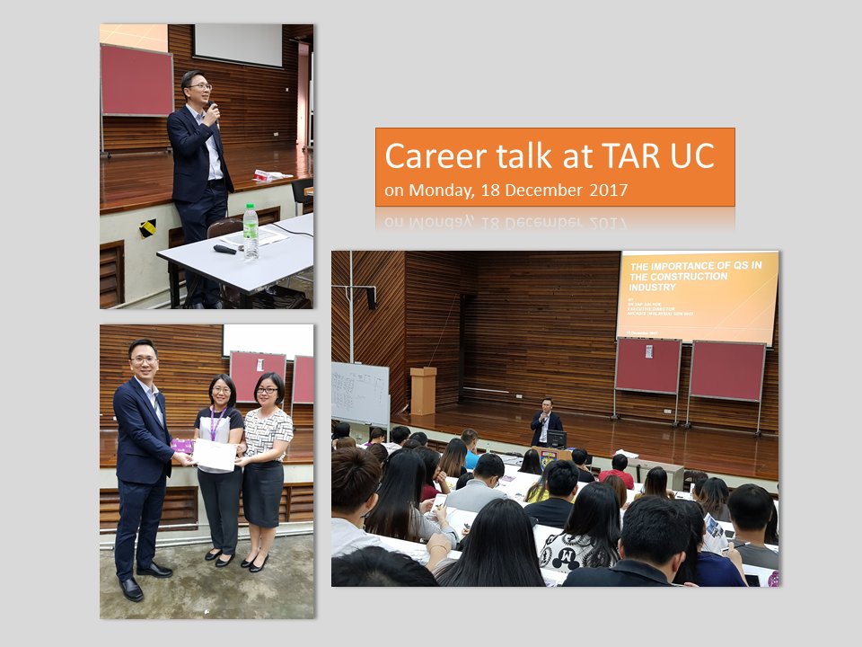 ArcadisMy's tweet photo. Our Executive Director Mr Sai Hoe Yap had a career talk at TAR UC on Monday, 18 December 2017. https://t.co/42zz55mXPp