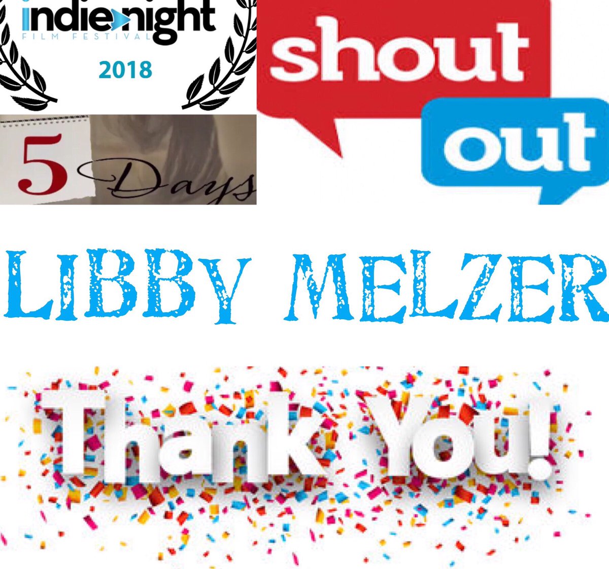 Yay!!!!!!! CHEERS 🍾🥂TO ANOTHER BACKER 🎉🎉🎉🎉🎉🎉🎉🎉🎉🎉

Thank You 
Libby Melzer

You can be like Libby and get a special S/O by becoming a Day 2er BACKER 
indiegogo.com/projects/5-day…

 #indiegogo