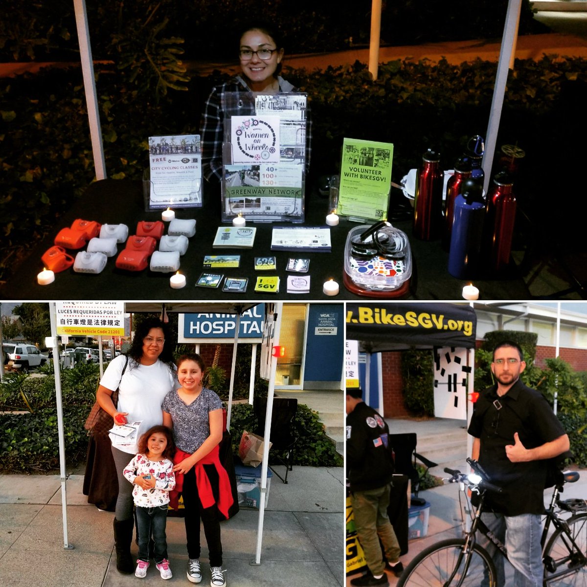 ActiveSGV's tweet photo. We're out giving lights in Monrovia! Did you know you are required by law to have a front and rear light when riding at night? Be seen and make sure you ride with lights! #ActiveSGV #BikeSGV #WalkSGV #bicycling #LightUpSGV https://t.co/CuV7F0kUyy
