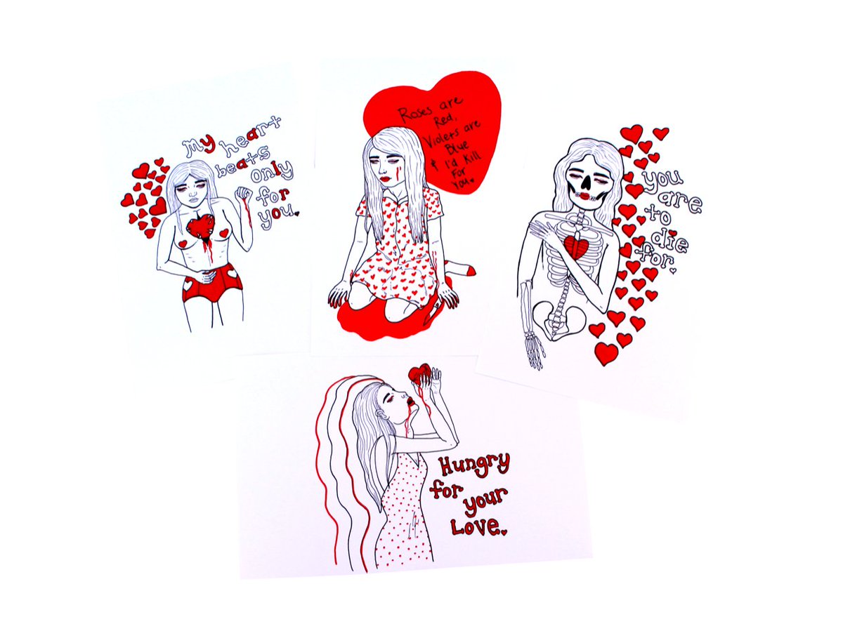 ShopWitchsy's tweet photo. An assortment of cards for your lover by Happy Creeps (@Happy_Creeps)! Get 'em in sets of 4 or as individuals. 

❤ Hungry for your love ❤

https://t.co/uTBNesGR0l https://t.co/rYMfuA4al5