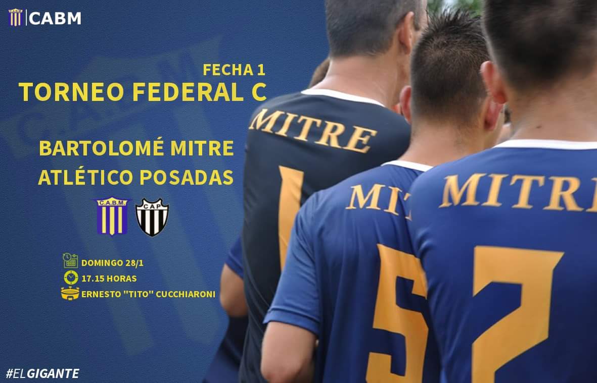 ➡ Fase de grupos #Fecha1
🏆 Torneo #FederalC 
🆚 Atlético Posadas
📆 Domingo 28/1
⏰ 17.15
🏟 Ernesto 'Tito' Cucchiaroni

⚖ Franco Rioja
🏳 Santiago Gómez
🏴 Nicolás Cimino

#ComienzaLaIlusión🔵💛🔵
#VamosMitre💪