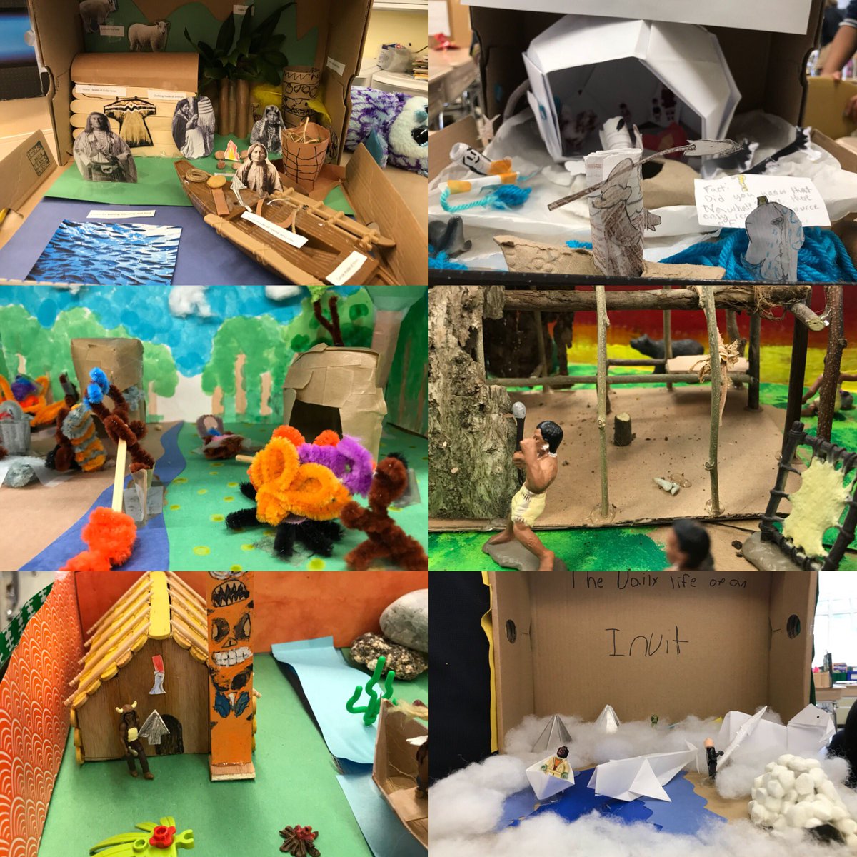 AllisunThompson's tweet photo. #teamRPEMS @justincholbrook @PrincpalD @RPEMS233 Wrapping up diorama presentations on Native American Tribes and Nations. Stop by our display outside of the main office for a peek at theses amazing creations! https://t.co/SCDL3hiBwV