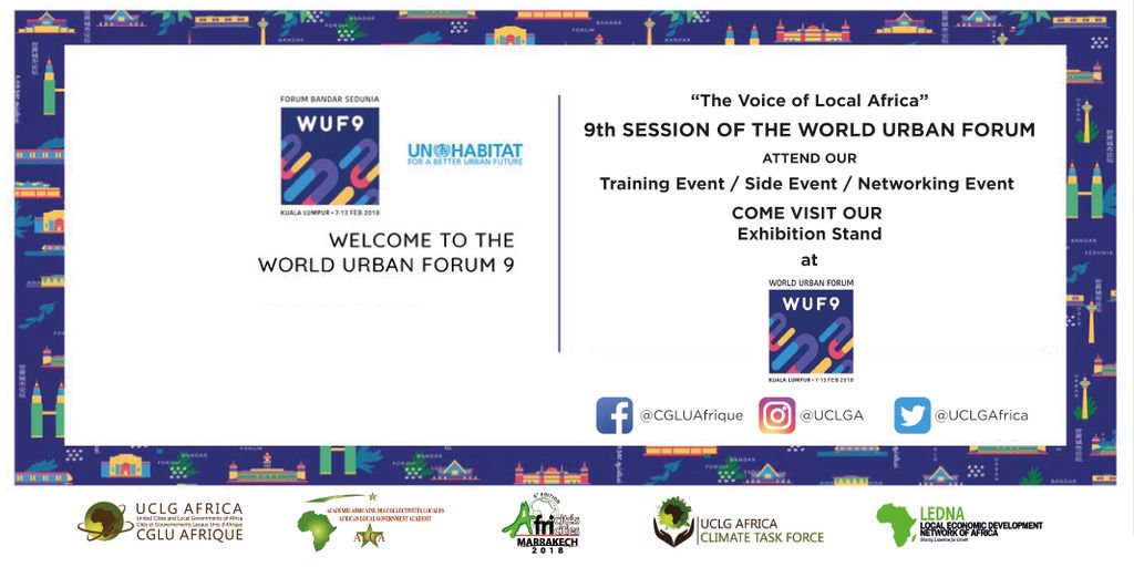 Will you attend the 9th World Urban Forum in Kuala Lumpur? If yes, we will be pleased to see you come and visit our stand (Booth 126) where you can find out our diverse programs and flagship projects. See you there! 
More here: buff.ly/2GcmsAj #WUF9 #LocalAfrica