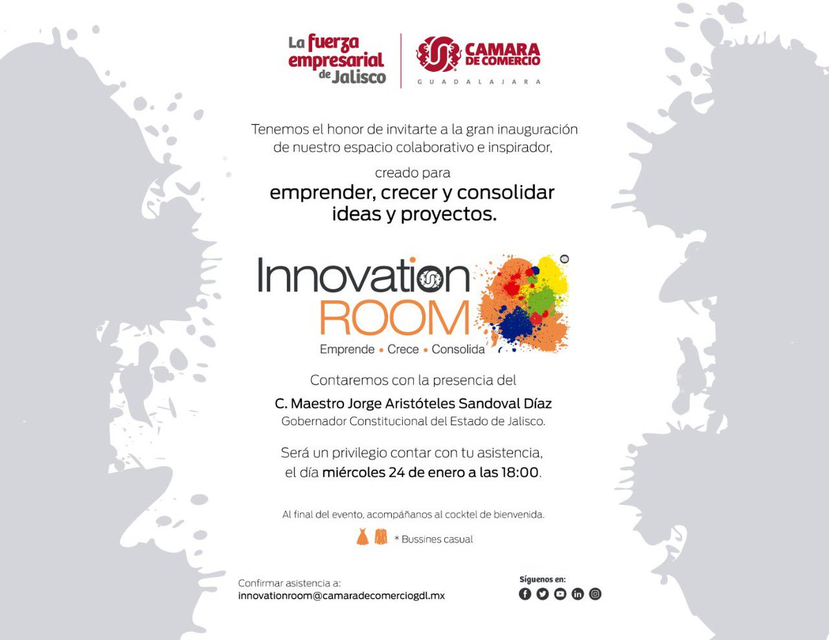 REDJAL_ORG's tweet photo. Excelente iniciativa de @CamaradeCom_GDL la creación del #InnovationRoom que ofrecerá servicios principalmente a emprendedores! # Incubadoras presentes! https://t.co/wcJQIxUjmm