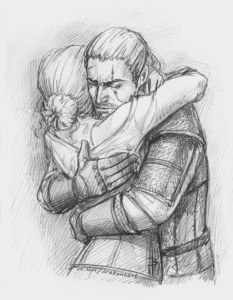 Kulakovskaya_'s tweet photo. Forever... 
#thewitcher3 #thewitcher #cirilla #Geralt #art #sketch #ciri https://t.co/6Vd63mZXRr