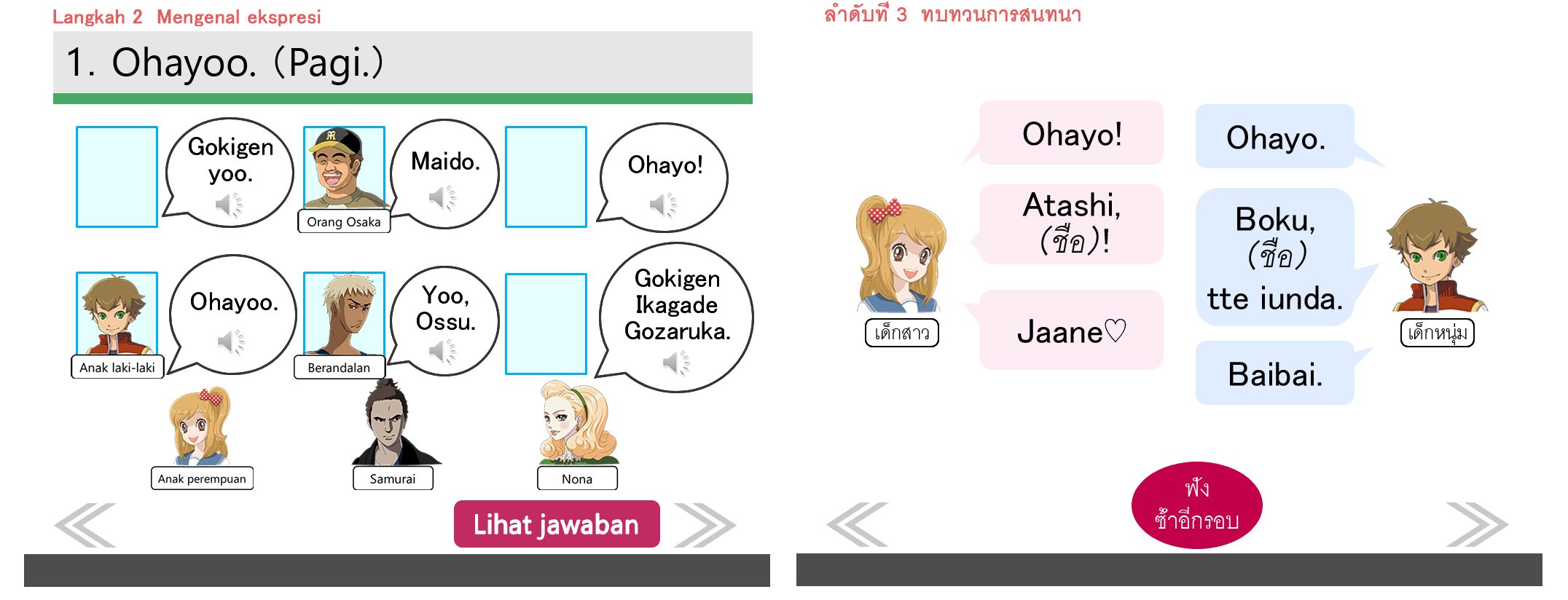 Jfbkk Sur Twitter みなと アニメ マンガの日本語a1 あいさつ 自習コース インドネシア語 ベトナム語 タイ語版 新規開講 T Co Zwkip6l3aa T Co My6cxuxhma Twitter