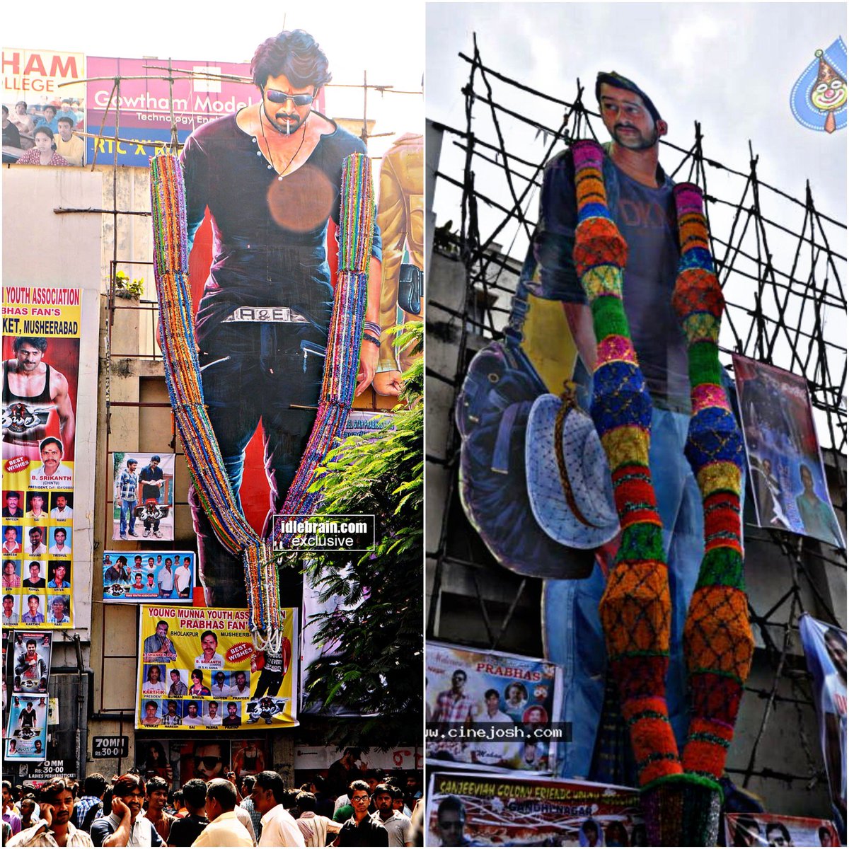 PrabhasAddict__'s tweet photo. RTC  X-roads lo  #Prabhas  cinema la ki  jarige  Hungama  &amp;

Aah  Cut-out  ki  pade  Dhandalu 
 /.\  /.\   🙏
 
NAWAB   #Prabhas   /.\  😎 https://t.co/naWNsF2wcb