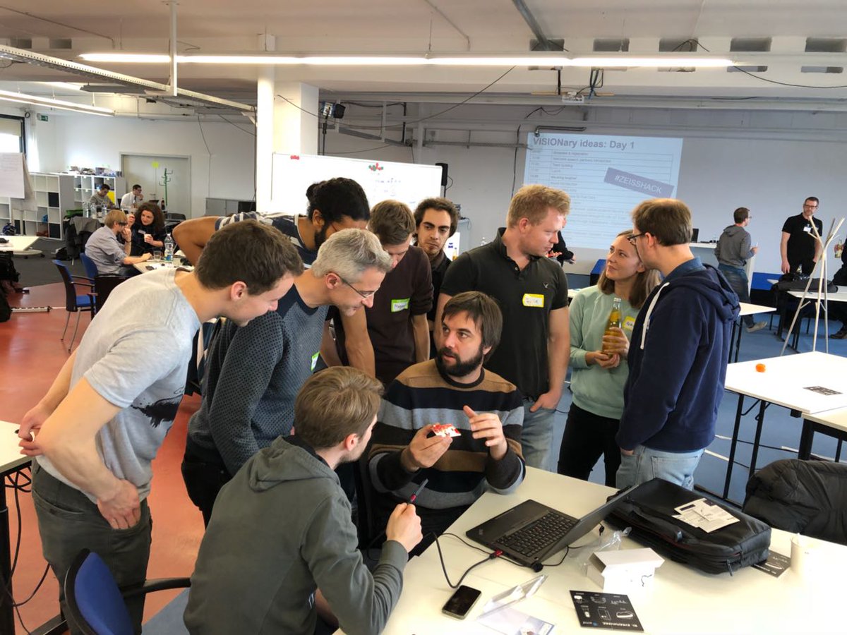 pmdtec's tweet photo. #ZEISShack last weekend was a blast! Our #picoflexx #3D devkits were used for so many innovative projects. Proud to be part of such an inspiring event with @Infineon4Engi and looking forward to the next #hackathon! What will be yours? https://t.co/McnTy2eQYc