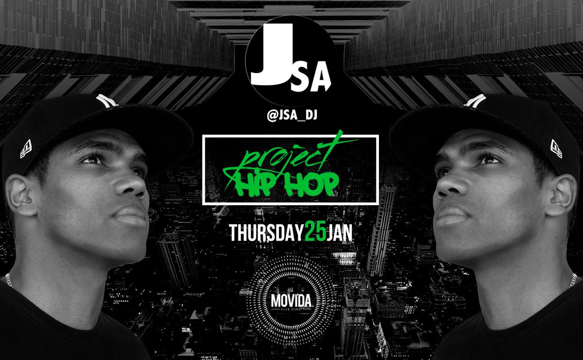 #ProjectHipHop - Thursday 25th Jan. 
Only the best in HipHop &amp; RnB w/ DJ JSA! 
Complimentary bar for ladies! 
More info &amp; bookings: +971 55 174 4449