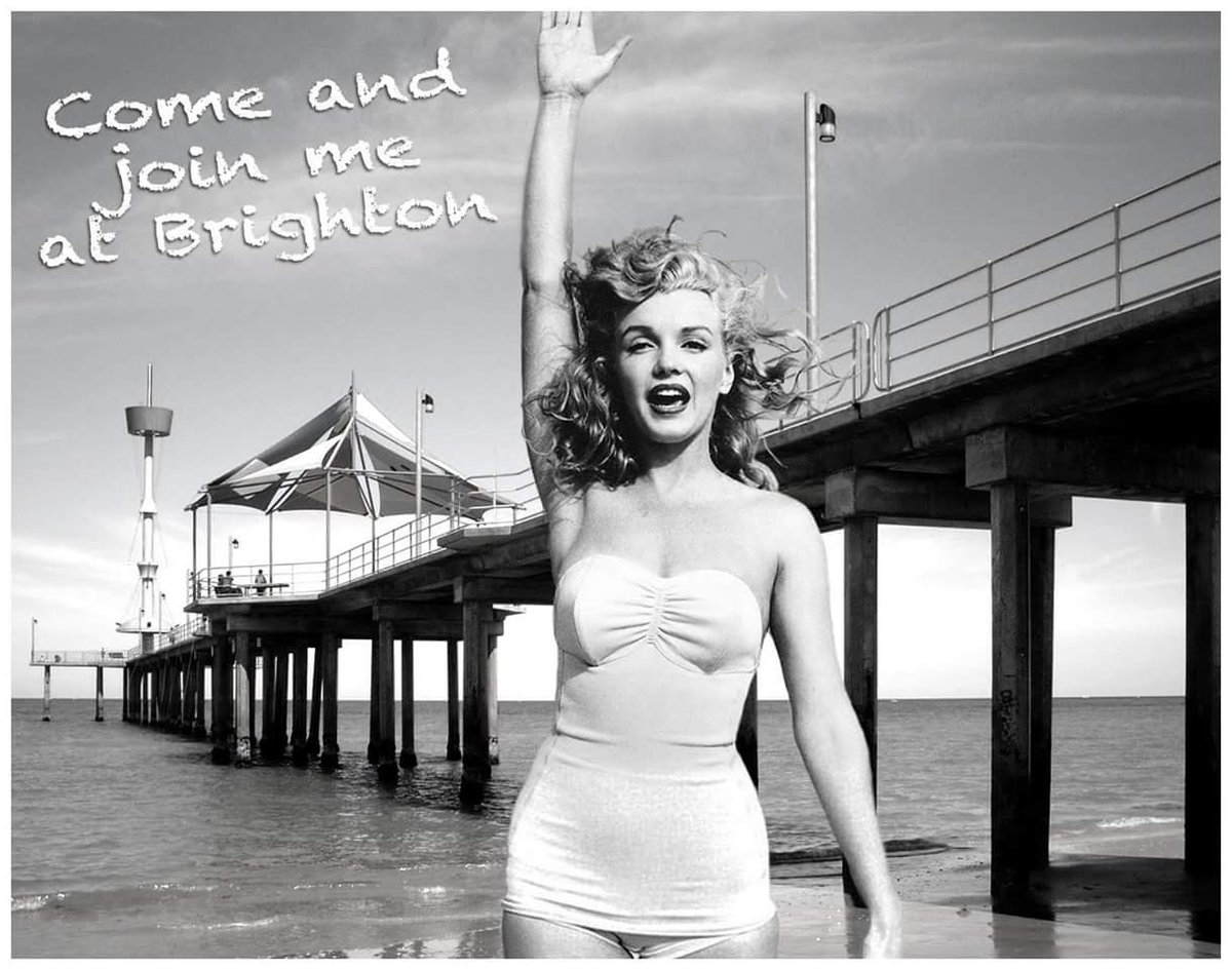 The_Marilyns's tweet photo. Come see 100 blonde bombshells parade then swim around Brighton Jetty raising vital funds for Cancer Council SA @ 9.30am, Sunday Feb 4th at Brighton Beach! https://t.co/7iZErFO3p0