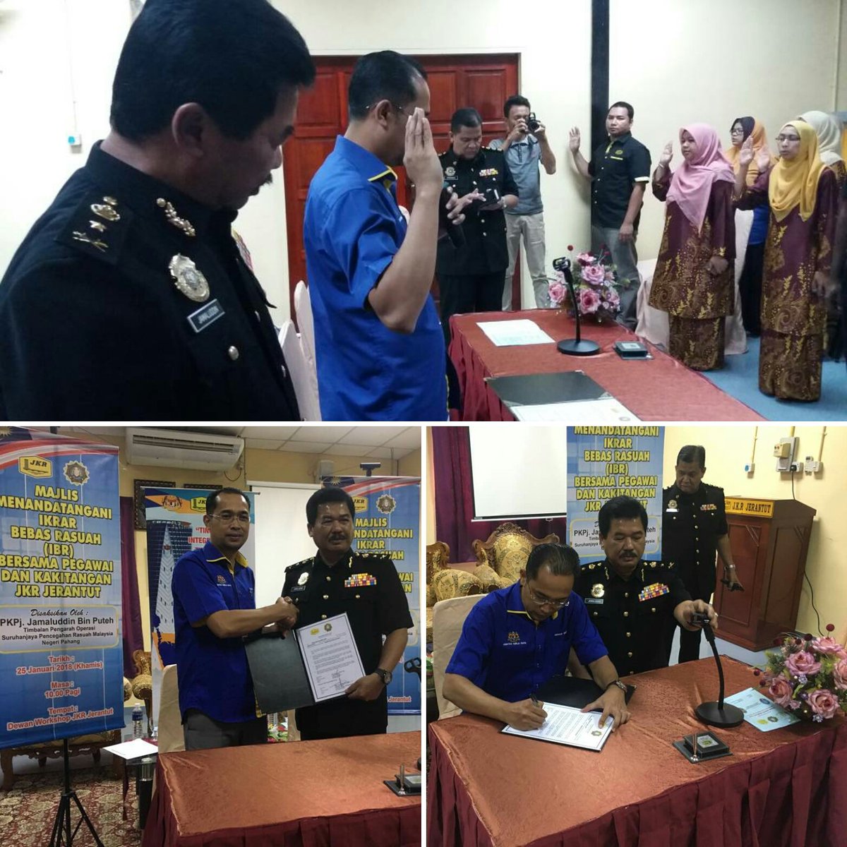 JKRPAHANG's tweet photo. Program Ikrar Bebas Rasuah JKR Daerah Jerantut 
@MOWorks 
@JKRMalaysia 
@JKRJERANTUT 
@Ajalil5225 
@mannordin2015 https://t.co/R5dMWMbVfK