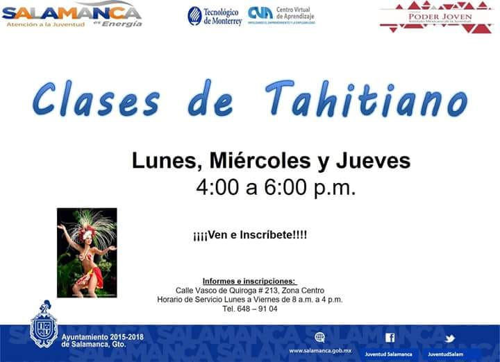 JuventudSalam's tweet photo. Invitamos a la Ciudadanía en general a inscribirse a las Clases de Tahitiano, los días Lunes, Miércoles y Jueves, de 4:00 a 6:00pm. Inscripciones abiertas. https://t.co/Zm1rRij2zI