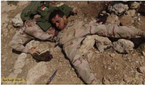UneSunnite's tweet photo. Un peshmerga kurde décapité par l'etat islamique en 2014 en Irak. https://t.co/oyksgAFnIM