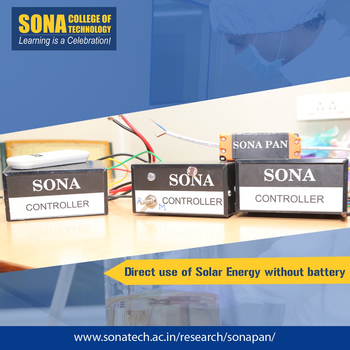 SonaResearch's tweet photo. Sona PAN developed a controller to provide a constant voltage in order to power the DC appliances like LED lights, DC Fans and Computers directly from #SolarEnergy without battery. #sonaresearch #sonapan #solarenergybattery #sonatech https://t.co/K09AURAeF8 https://t.co/IpYvfutnif
