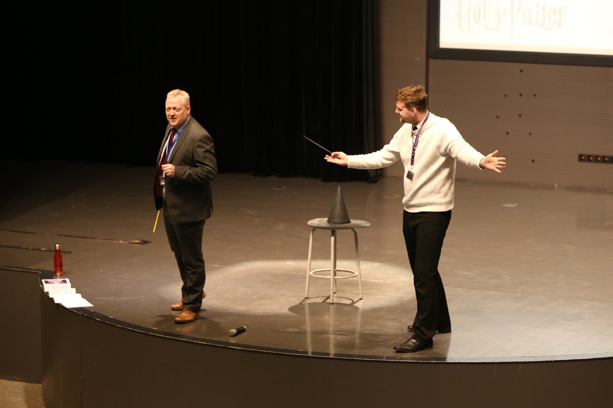 NAISPudong's tweet image. Today during #Primary Assembly it was announced that this year's #Junior Production will be 'Harry Potter and The Tales of Beedle The Bard'!
Mr Bradshaw & Mr Bailey used the sorting hat to see which Hogwart Houses our School Houses would transform into for the production!