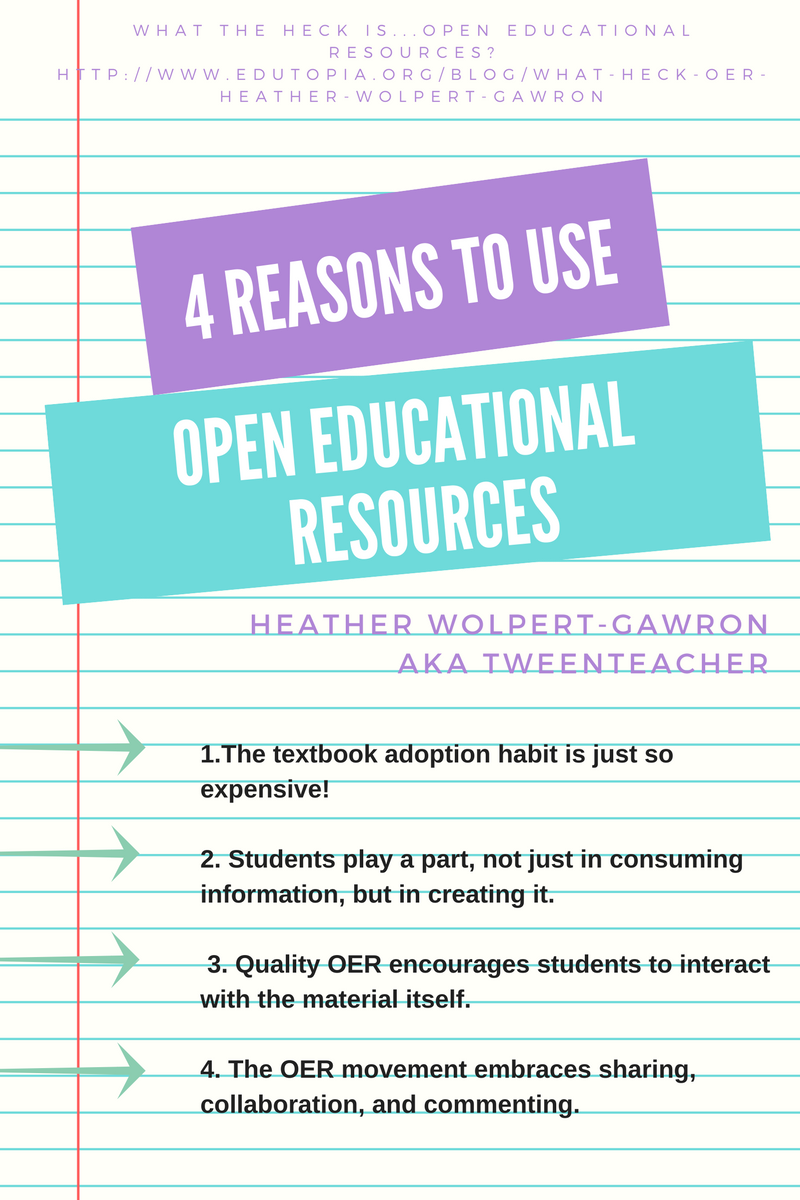 4 Reasons to Use Open Educational Resources <a href="/edutopia/">edutopia</a> edutopia.org/blog/what-heck… #education #edtech