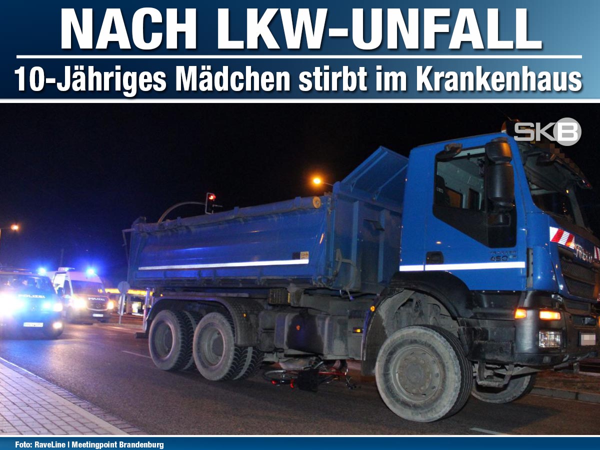 Das am Mittwochnachmittag in Hohenstücken von einem LKW erfasste Kind ist tot, die 10-Jährige erlag im Krankenhaus ihren schweren Verletzungen | #SKB #Brandenburg bit.ly/2n7Vdz2