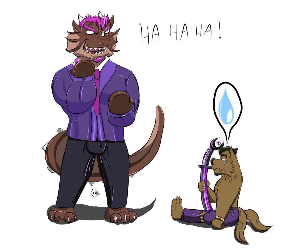 JoeCWolf's tweet photo. Juke: Hahahaha!

Keino: What the?....

Juke: Nothing at all my slav-... Student!

#furryart #studentAndMaster #dragonart #wolf https://t.co/LYcHkHDtT7