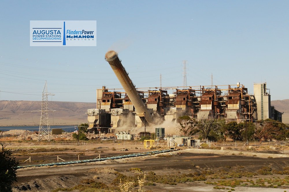 McMahonServices's tweet image. At 9am this morning, #McMahonServices in partnership with #PrecisionDemolition, successfully completed the explosive #chargefelling of the 80m high #PlayfordB concrete and brick chimney at the #AugustaPower stations.
mcmservices.com.au/successful-fel…