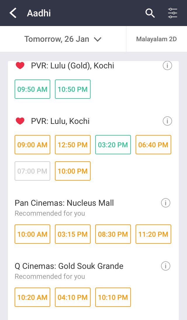 snehasallapam's tweet photo. #Aadhi getting good advance booking in kochi fast filling one show sold out already in pvr.
#PranavMohanlal #pranaventry https://t.co/ABb1mkh9f7