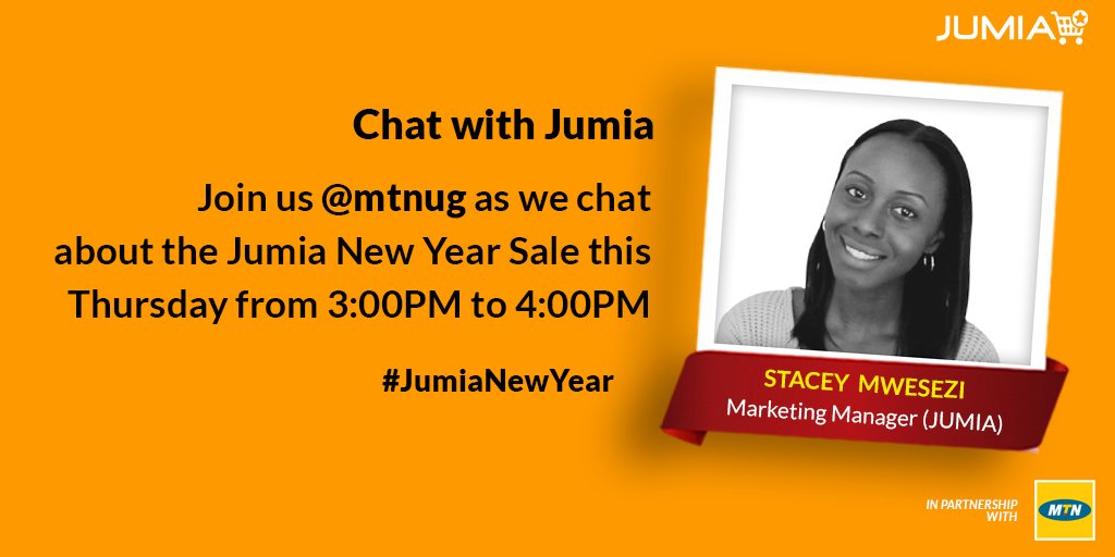 Only a few hours left! Join us for a chat on the @mtnug page from 3-4pm as we discuss the #JumiaNewYear Sale & you could win some prizes: bit.ly/2CKZbDp