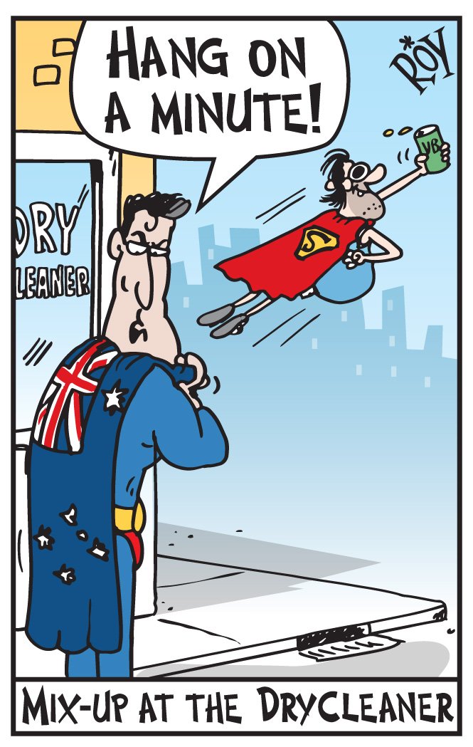 chrisroytaylor's tweet photo. #AustraliaDay2018 "Mix up at the Dry cleaners"

Cartoon: @theheraldsun 
#AustraliaDay #Australia #Aussie #FlagCape #auspol 
#AustralianFlag https://t.co/IjcgHsuYbS