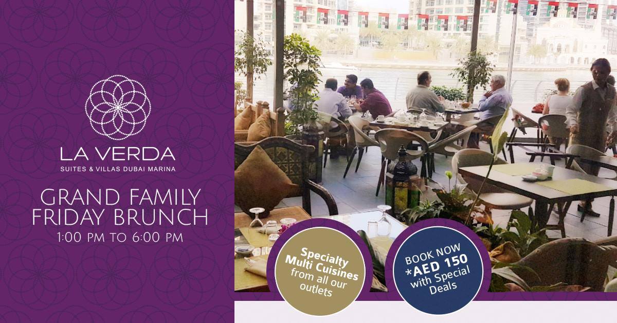 LaVerdaDubai's tweet photo. Grand family Friday brunch on Dubai Marina,Timing – 1pm to 6pm,
For AED – 150.
Call Now for special deals – 0097142785555.

#LaVerdaBeHome #MyDubai #Dubai #DubaiMarina #MarinaWalk #UAE #LaVerdaSuitesAndVillas #LaVerdaDubai #DubaiTourism #VisitDubai #Emirati#likeforlike https://t.co/jRvScdgpBM