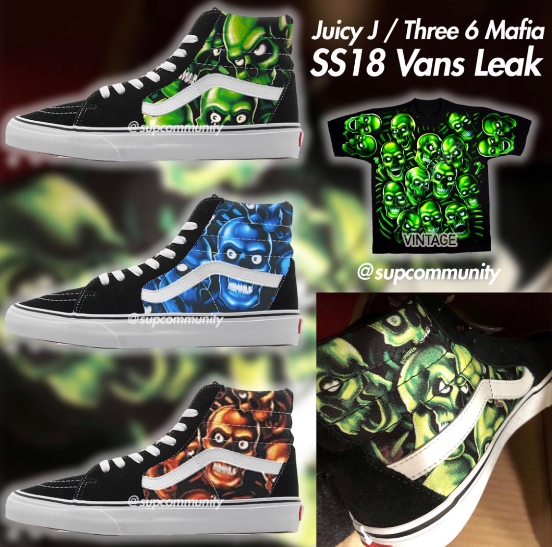 vans x supreme skull