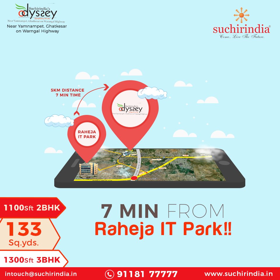 suchir_india's tweet photo. #Odyssey Located in the prime location of the IT hub – #Yamnampet, #Ghatkesar emerged from your dream to make perfect homes in Hyderabad.
To Know More About Odyssey Features @Suchirgroup
Visit https://t.co/3LduYHRZOv or call 9118177777
#propertiesforsale #villasforsale #villas https://t.co/S2S92zHPQh