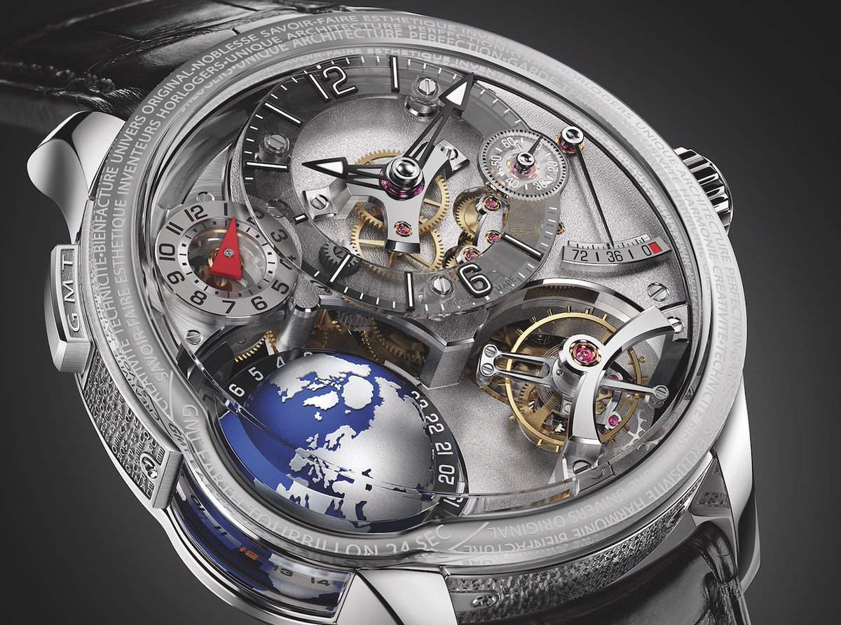 gregorypons's tweet photo. #BusinessMontres (zero Bullshit zone) : The best complicatedwatch of the #SIHH2018 ? Impressive @GreubelForsey new #GMTEarth ••• https://t.co/OfLO0F5mgV https://t.co/pahnYvfSYm