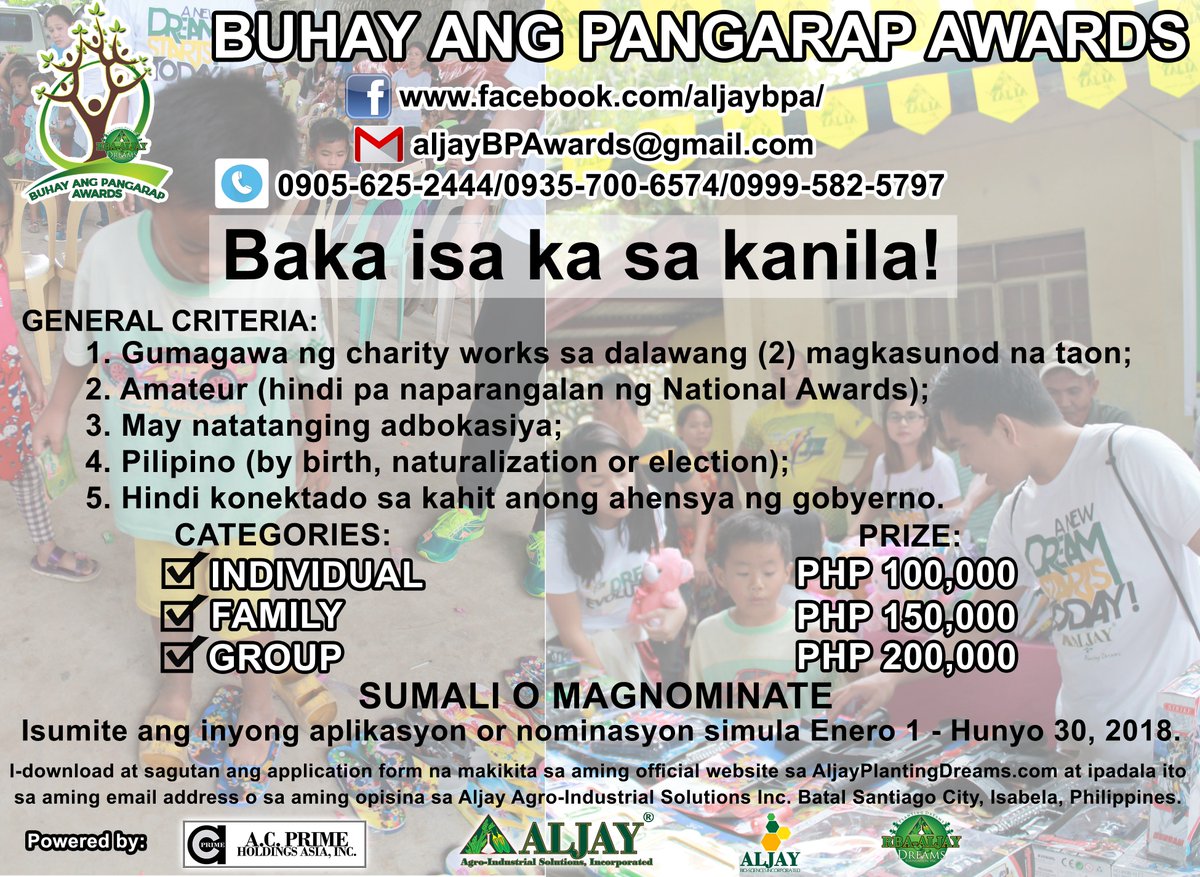 AljayBPAwards's tweet photo. "Only by GIVING are you able to receive MORE than you already have."- Jim Rohn
#TAPtoHELP #BuhayAngPangarapAwards
Tuparin ang Pangarap
Honor and Empower those who Lift People... https://t.co/fDVVP35IuK