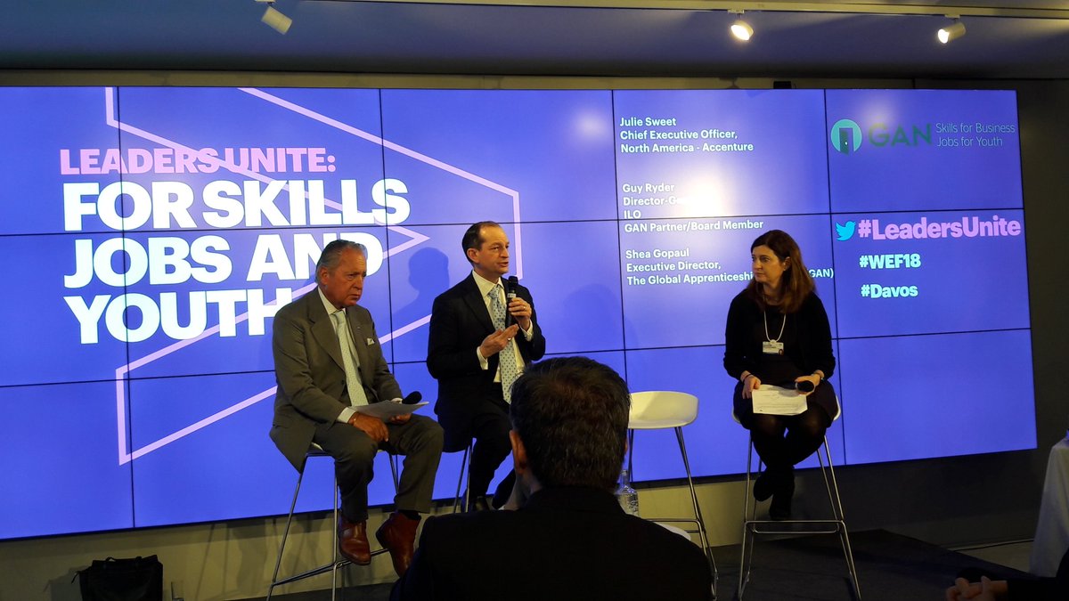 US state secretary of labor Acosta #WEF18 @GAN4Youth breakfast #Accenture #workforceofthefuture