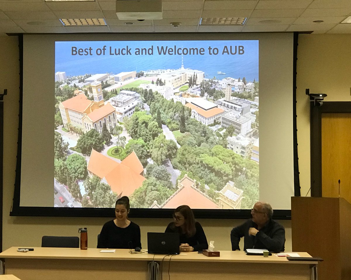 <a href="/AUB_Lebanon/">American University of Beirut</a> <a href="/ctlaub/">CTL</a> #orientation #new #faculty #Dr. Erin Zimmerman “lots of conversations about tenure - an exciting time to be here <a href="/AUB_Lebanon/">American University of Beirut</a> “